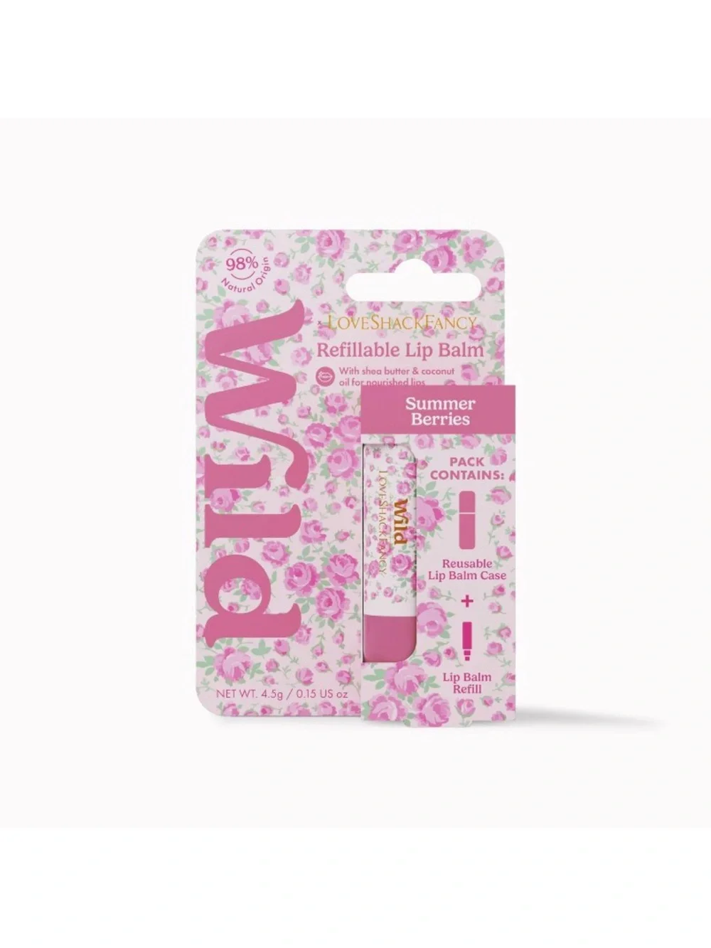 LoveShackFancy x Target x Wild Refillable Lip Balm & Case - Summer Berries